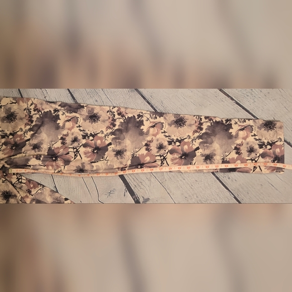 POL Sz M Lounge Pants Floral Pattern Purple Gray Drawstring Waist Pockers - Picture 5 of 8